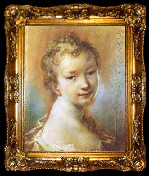 framed  CARRIERA, Rosalba fg Portrait of a Young Girl (mk08), ta009-2